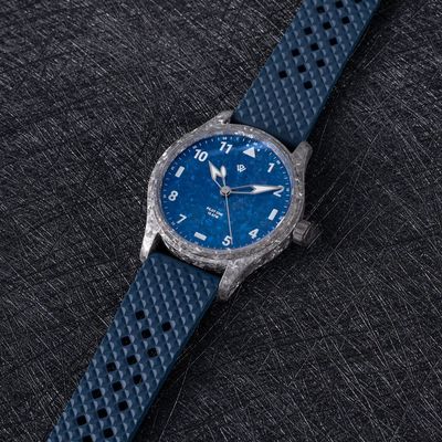 Anniversary Flieger — Crystalized Ti-P5 & Blue (NH38A No-date) – 40 mm