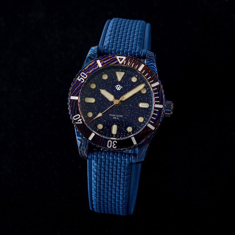 Full Timascus Pearl Diver V2 - Dark Blue Aventurine (39 mm, 200 m)