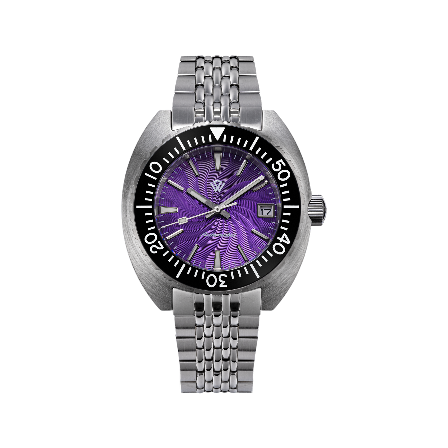 The Ocho - 42 mm diver watch automatic movment purple guilloche
