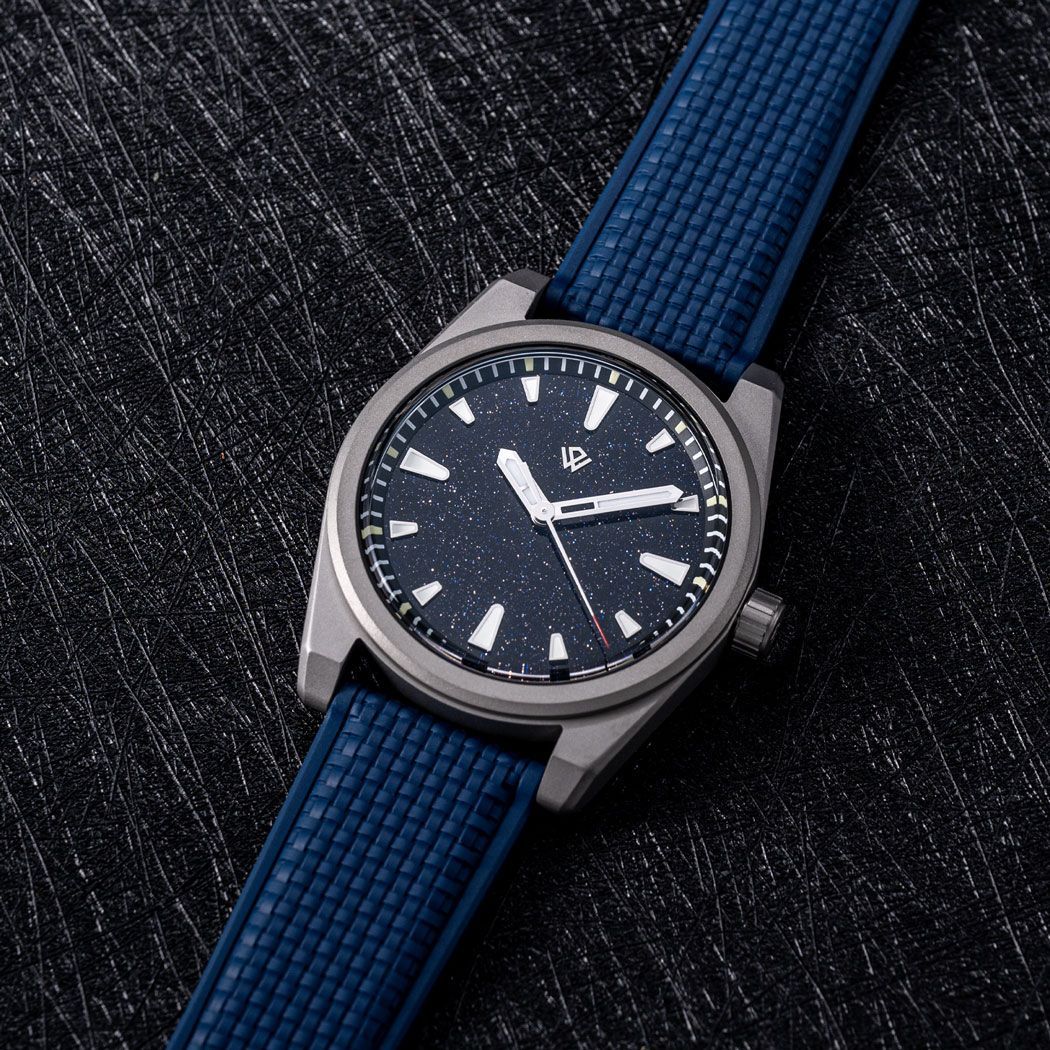 US STOCK Basilea 39 mm – Dark Blue Aventurine Dial, Grade 5 Titanium, Soprod M100