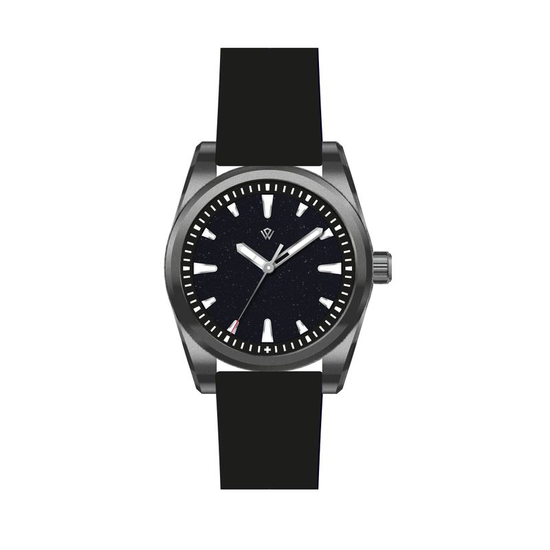 Basilea 39 mm – Black Aventurine Dial, Grade 5 Titanium, Soprod M100 (Pre-Order)