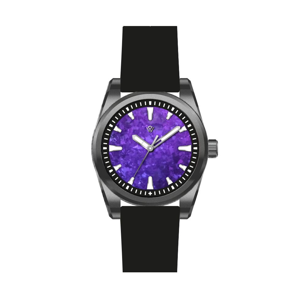 Basilea 39 mm – Purple Crystallized Titanium Dial, Grade 5 Titanium, Soprod M100 (Pre-Order)