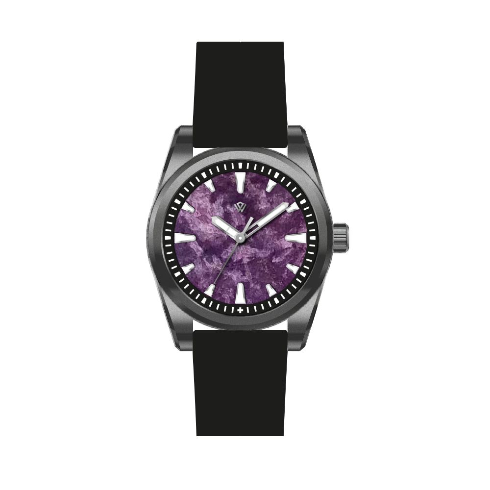 Basilea 39 mm – Purple Mica Stone Dial, Grade 5 Titanium, Soprod M100