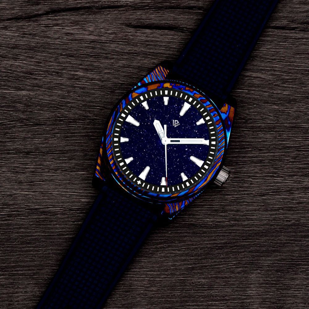 Basilea 39 mm – Timascus Case & Aventurine Dial, Soprod M100 (Pre-Order)