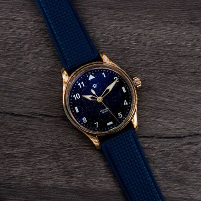 US STOCK Anniversary Flieger — Mokume Gane & Aventurine (NH38A No-date) – 40 mm