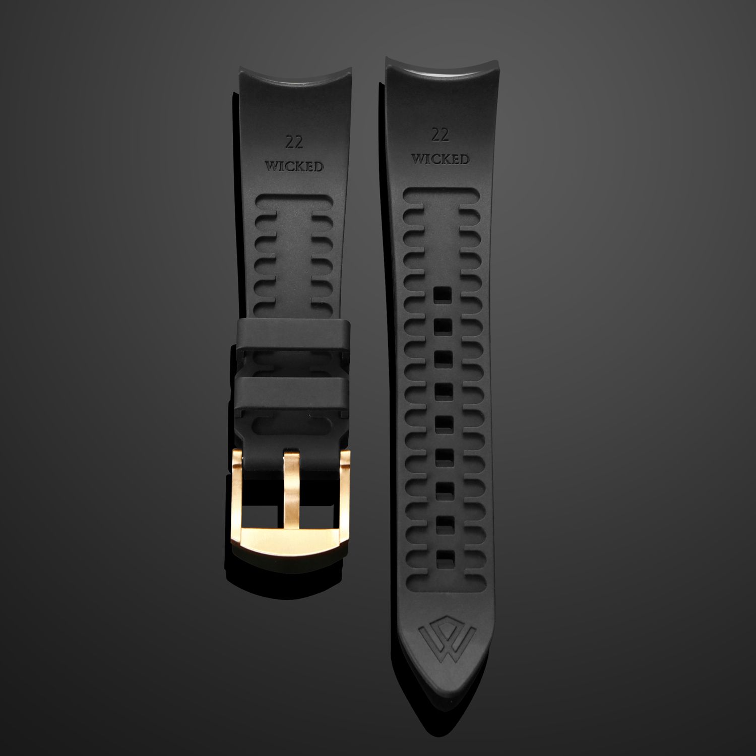 Fitted rubber strap for Bronze Pearl Diver STP - 22 mm