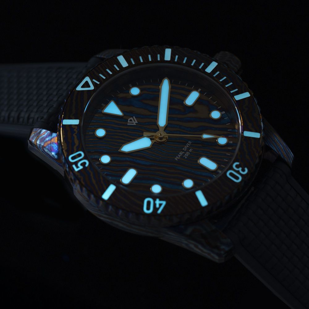 Timascus Pearl Diver V2 39 mm, 200 m | Wicked Watch Co