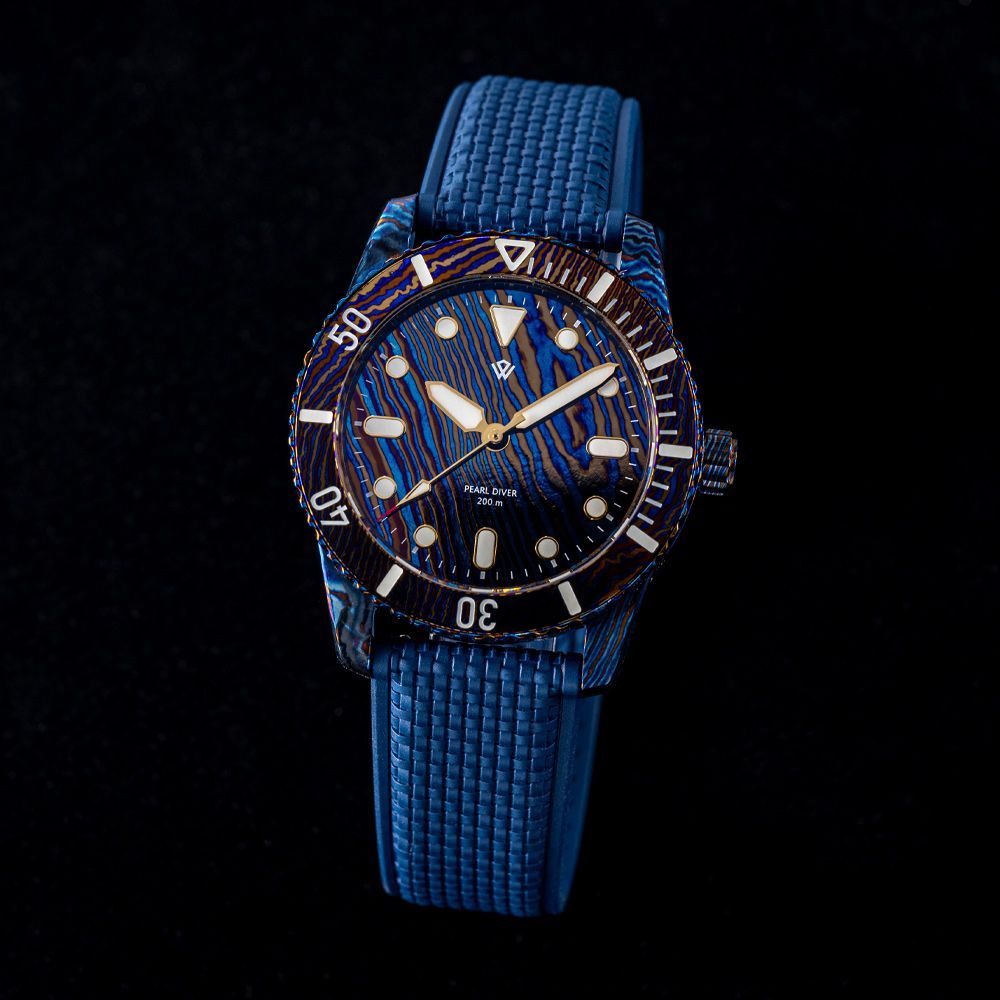 Timascus Pearl Diver V2 39 mm, 200 m | Wicked Watch Co