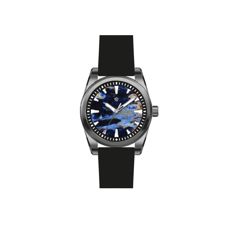 Basilea 39 mm – Pietersite Stone Dial, Grade 5 Titanium, Soprod M100 (Pre-Order)