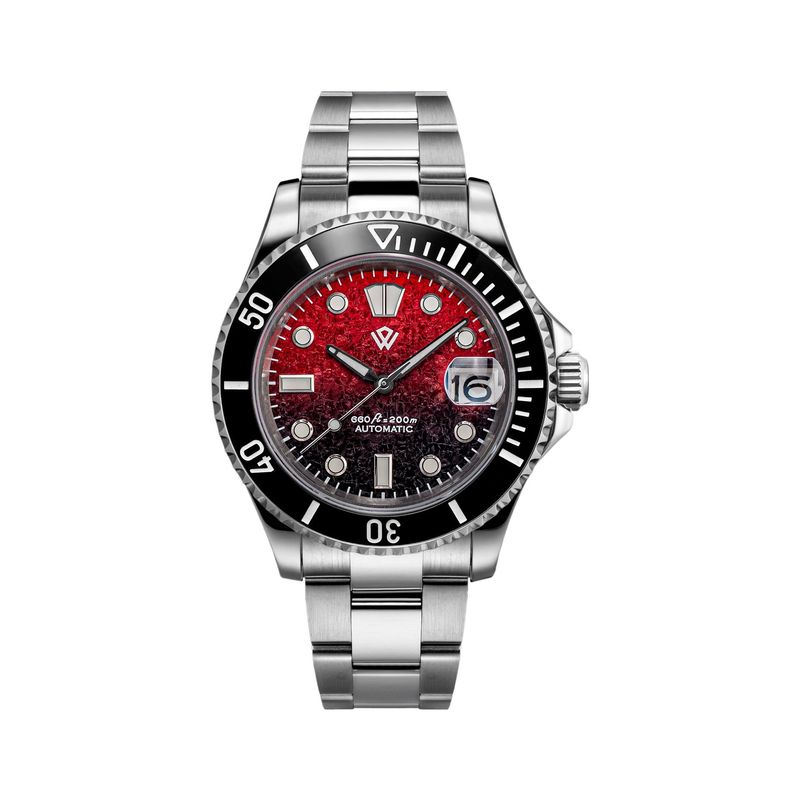 The Ocho - 40 mm diver watch automatic movement Red texture dial