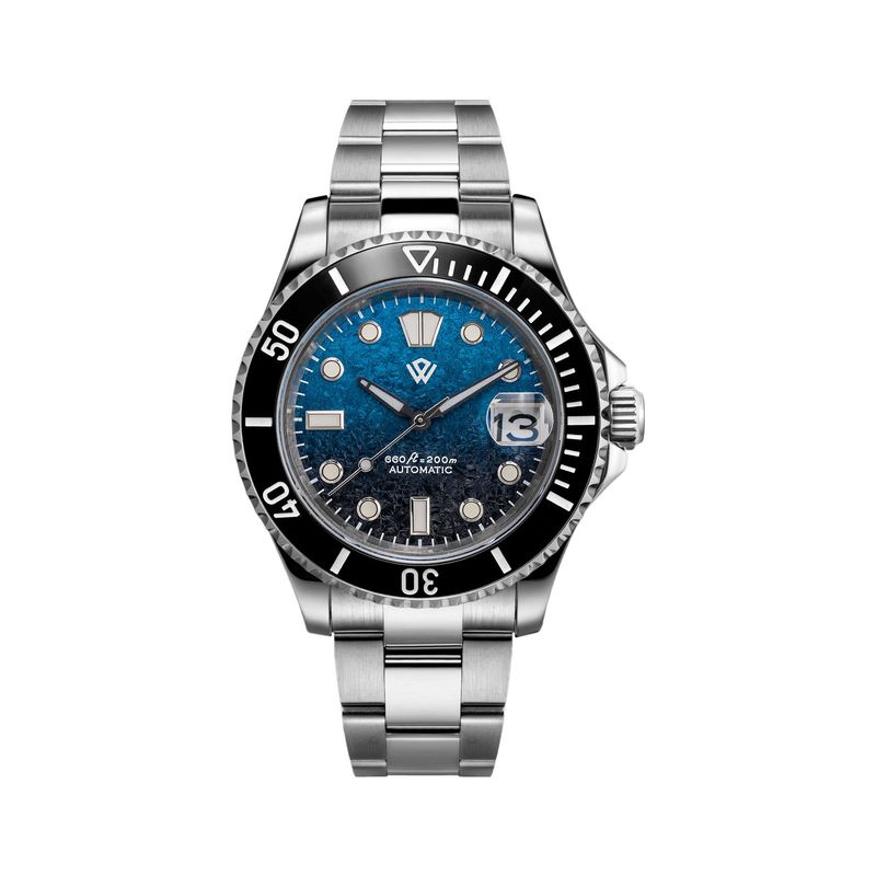 The Ocho - 40 mm diver watch automatic movement Blue texture dial