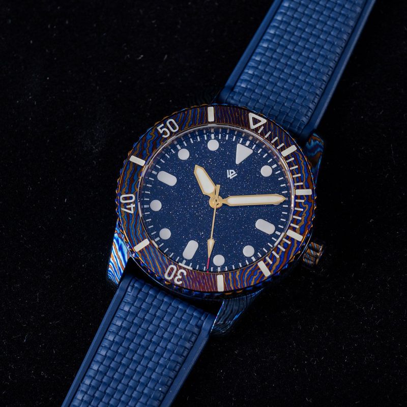 Full Timascus Pearl Diver V2 - Dark Blue Aventurine - 3D lume blocks(39 mm, 200 m)