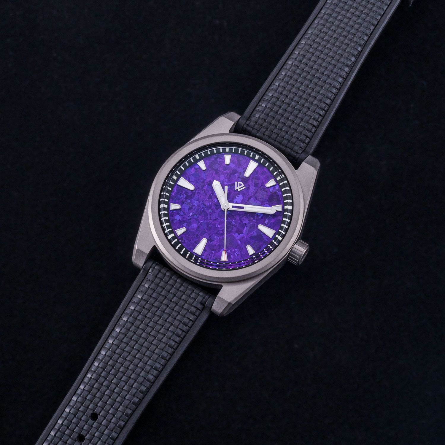 US STOCK Basilea 39 mm – Purple Crystalized Titanium Dial, Grade 5 Titanium, Soprod M100