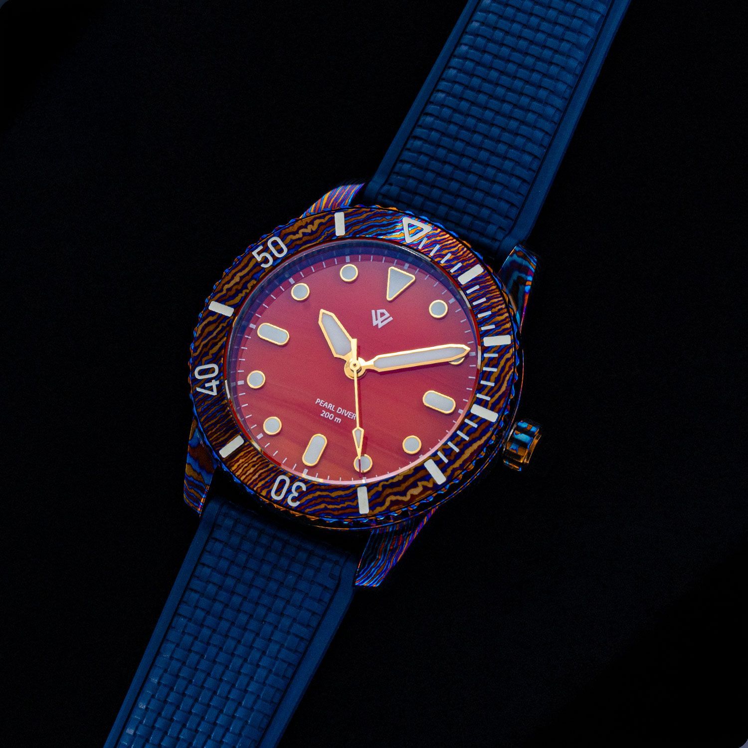 US STOCK Timascus Pearl Diver V2 - Orange Agate