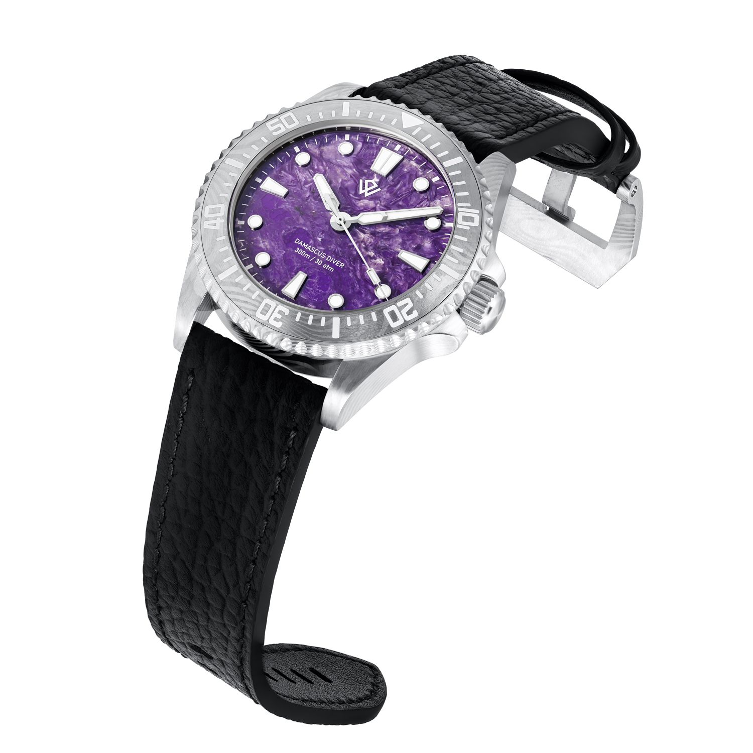 US STOCK Damascus Diver — Charoite Dial | Swiss ETA Automatic Watch