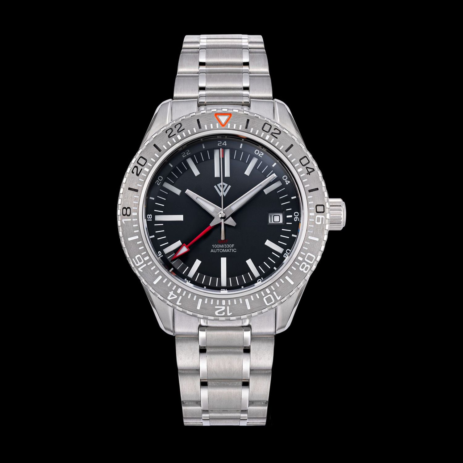 The Ocho - 42 mm Everday GMT Wristwatch Black The Ocho - 42 mm Everday GMT Wristwatch Black