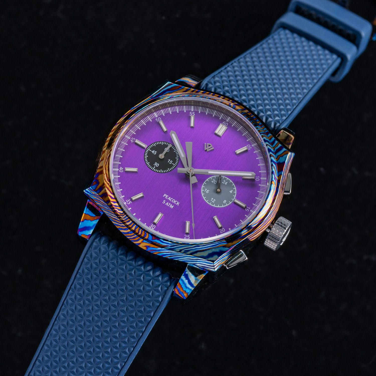 Peacock Timascus Chronograph - Purple Brushed VK64A