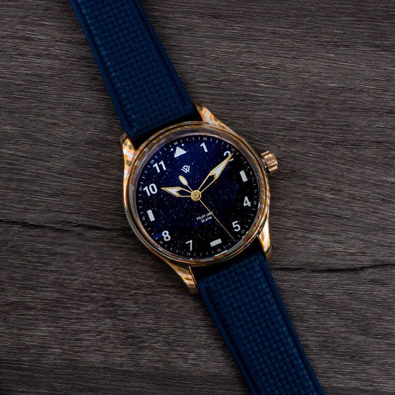 US STOCK Anniversary Flieger — Mokume Gane & Aventurine (NH38A No-date) – 40 mm