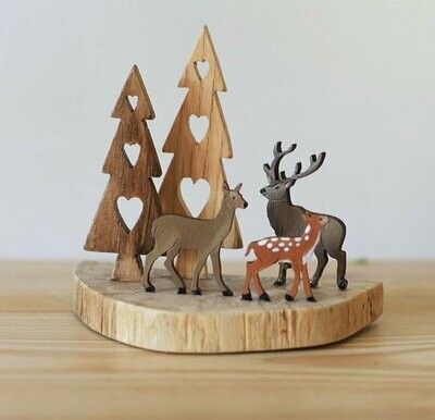 Miniature Famille de cerf Miniature Famille de cerf