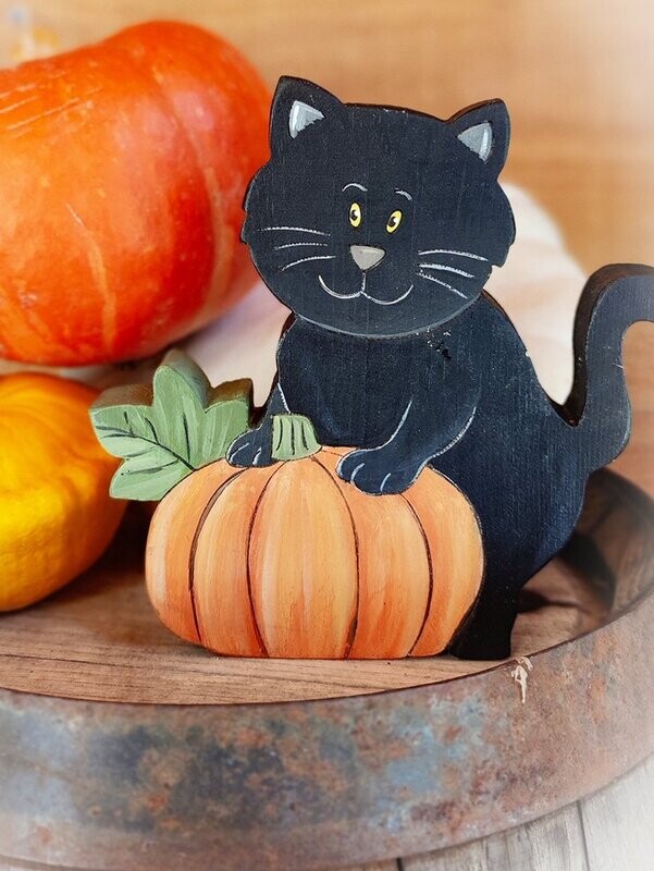 Chaton sur citrouille