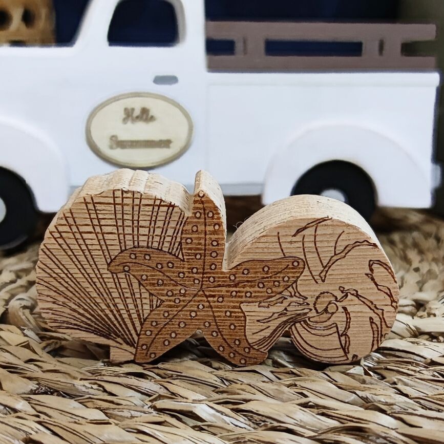 Décos d'été pour truck de saison, Type de modèle: Coquillages, Taille du modèle: Pour Truck de saison petit modèle 21 x 11 cm