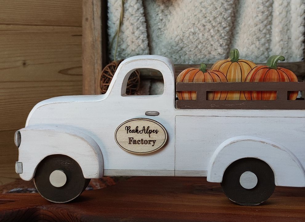 Truck de saison, Taille du modèle: Petit 21 x 11 cm 3.5 cm d'épaisseur, Couleur du truck: Blanc