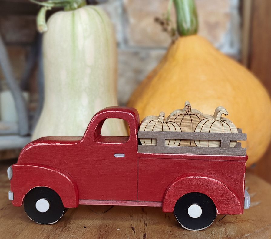Truck de saison, Taille du modèle: Petit 21 x 11 cm 3.5 cm d'épaisseur, Couleur du truck: Rouge ancien