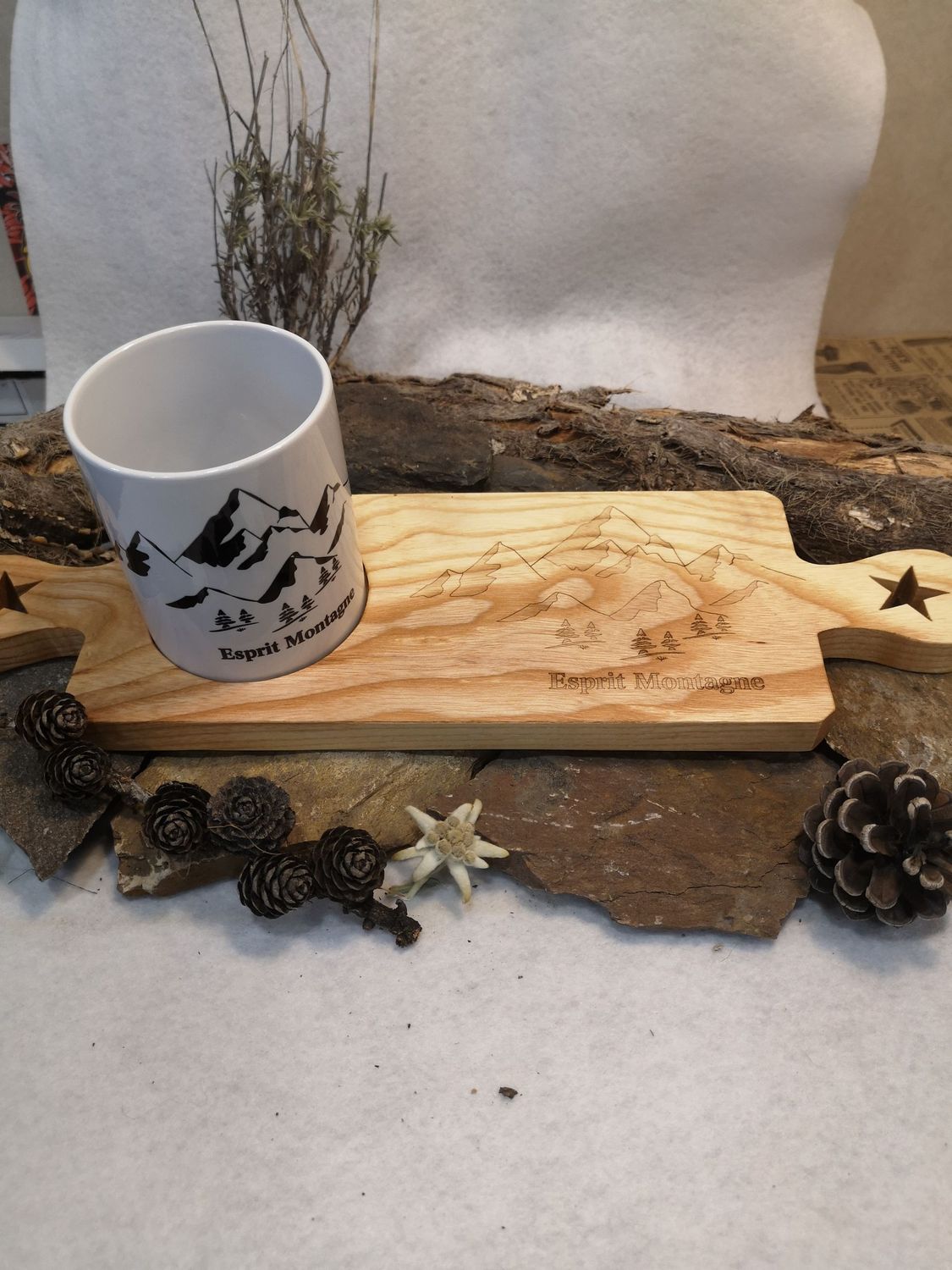 Planche et MUG assorti esprit Montagne