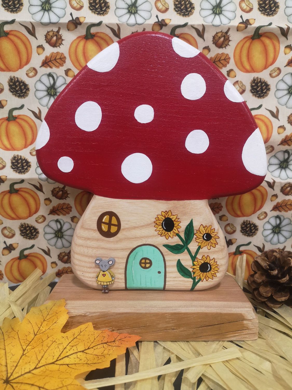 Maison Champi tournesol, Taille du modèle: Grande, Sujet en multiplis: Souris