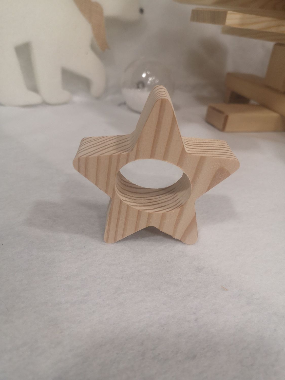 Rond de serviette de noel, LOT: à l'unité, Choix du modèle: Etoile