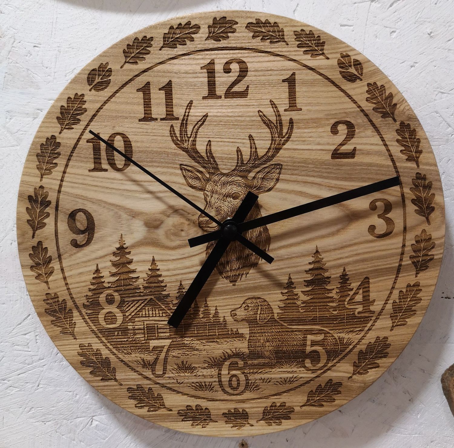 Horloge cerf, chien Horloge cerf, chien