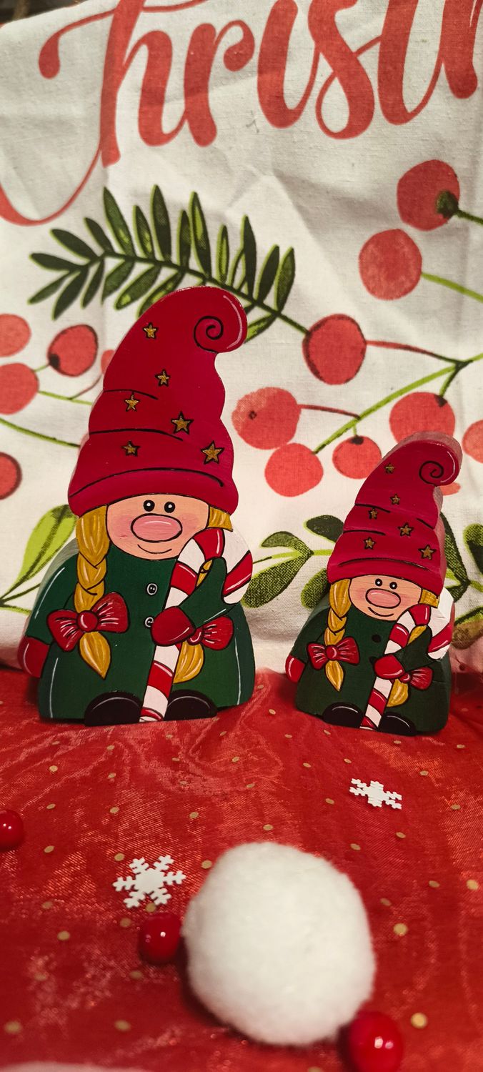 Gnome family Noël Gnome family Noël, Taille du modèle: Grand, Choix du modèle: Gnome fille sucre d'orge