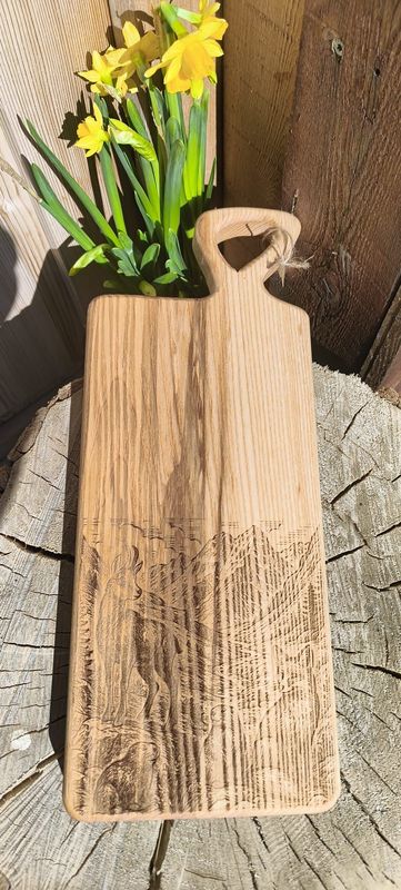 Planche à découper manche décalé