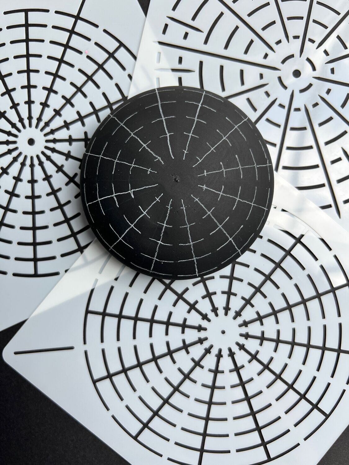 DIY 3er Set Mandala-Stein-Schablonen für die Punktmalerei, Mandala-Muster-Schablonen für Vorzeichnung von Hilfslinien