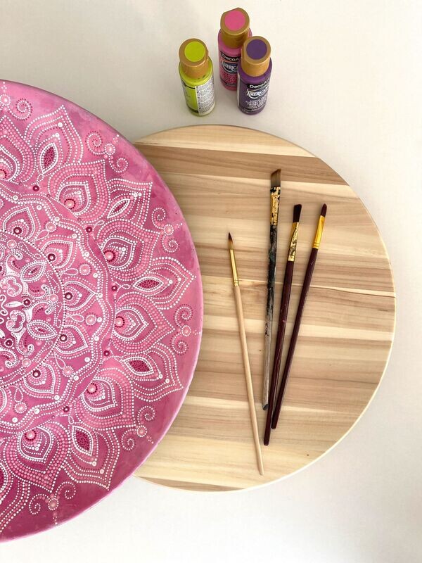 Holz-Drehteller für das Mandala-Steine malen, drehbarer Untersetzer Punktmalerei, Dot-Painting-Zubehör, Zubehör Acrylic Pouring