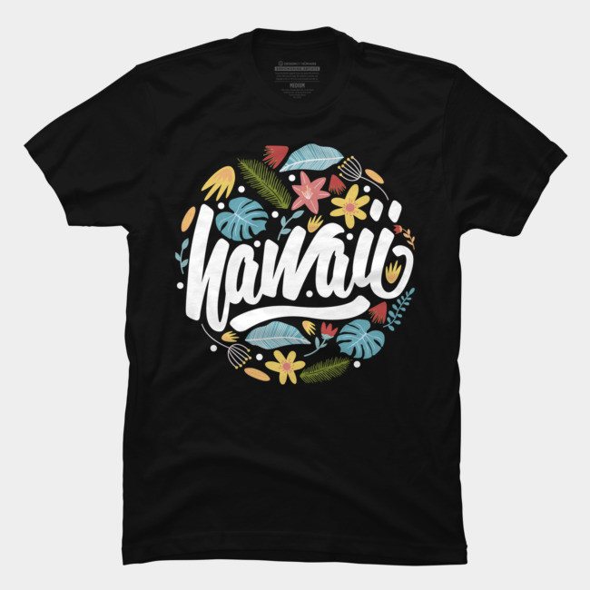 Hawaii typography Style Half Sleeves T-shirt