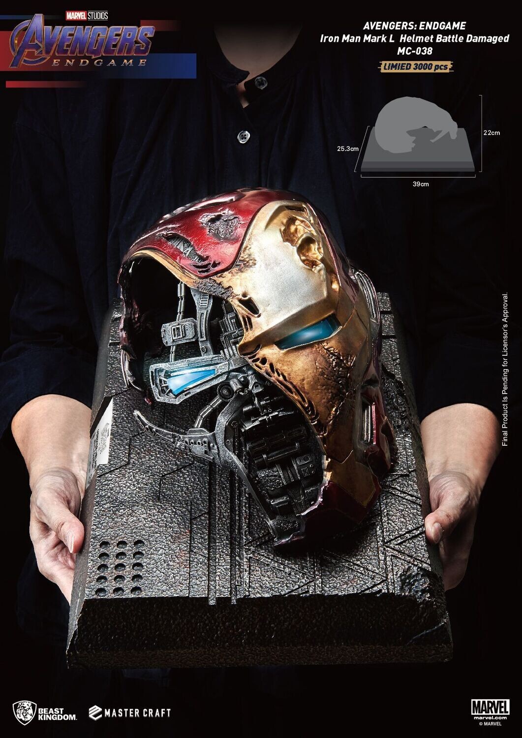 (PO) Beast Kingdom - Iron Man Mark 50 helmet - Battle Damaged