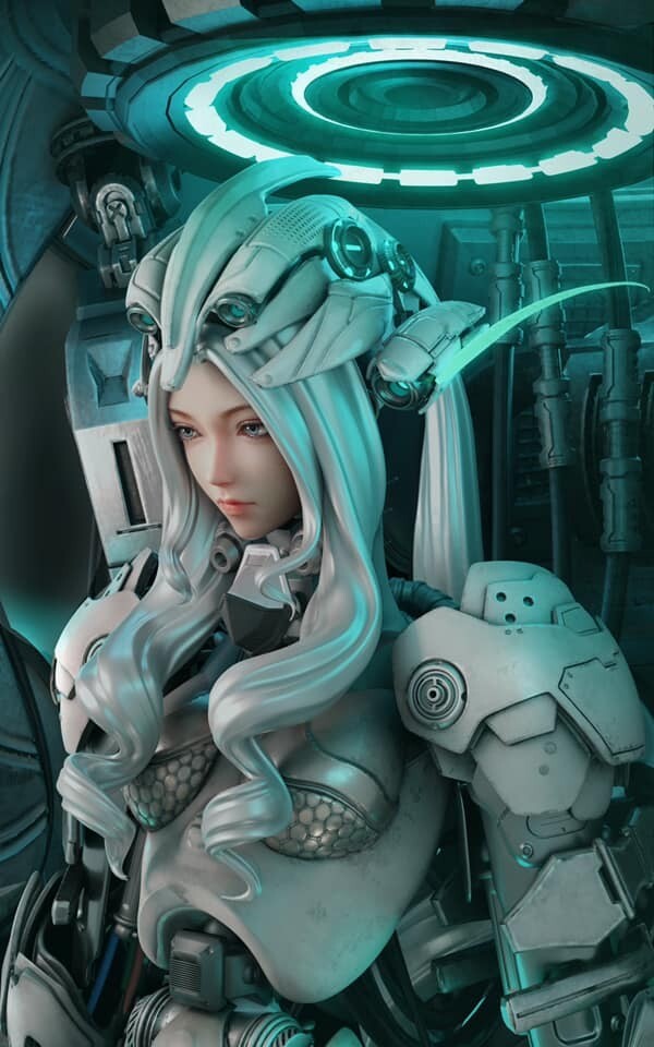(PO) Serein Games - Cyberpunk Art Collection - Awaken-Space Statue