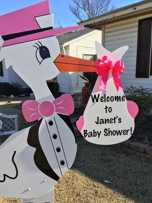 Baby Shower or Gender Reveal Stork Sign Rental