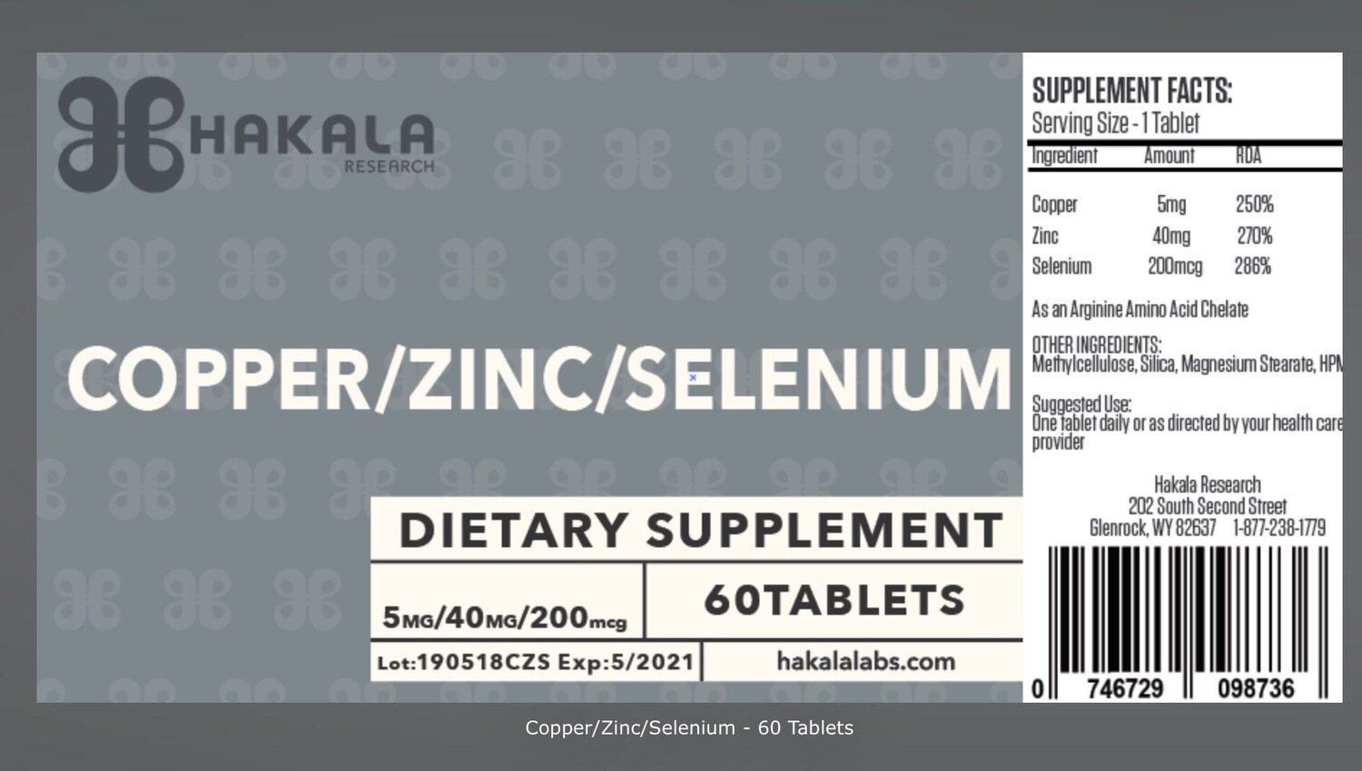 Copper/Zinc/Selenium - 60 Tablets