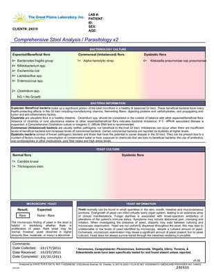 Comprehensive Digestive Stool Analysis w/Parasitology