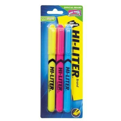 Hi-Liter Pen-Style Highlighters, Assorted, BC/3 [AVE 25860]