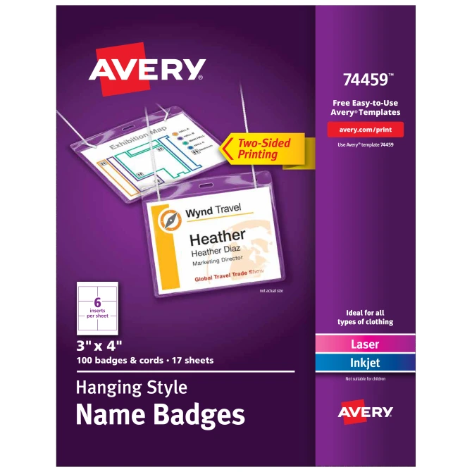 Hanging Style Name Badges [AVE 74459]