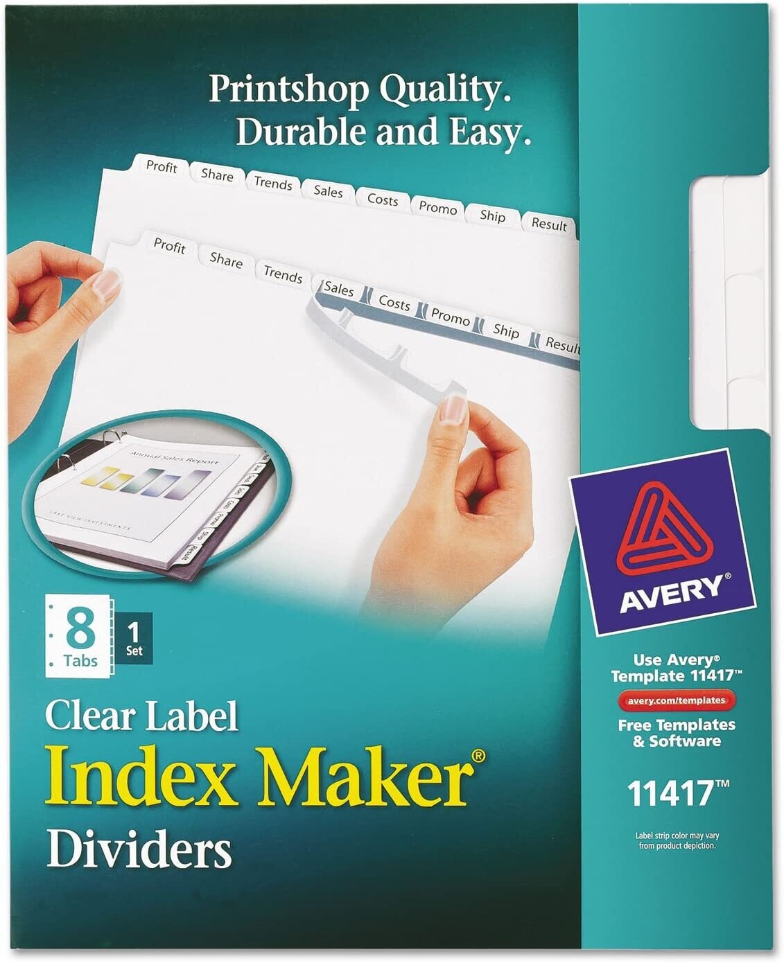 Dividers Print Clear Label 8-Tab [AVE 11417]