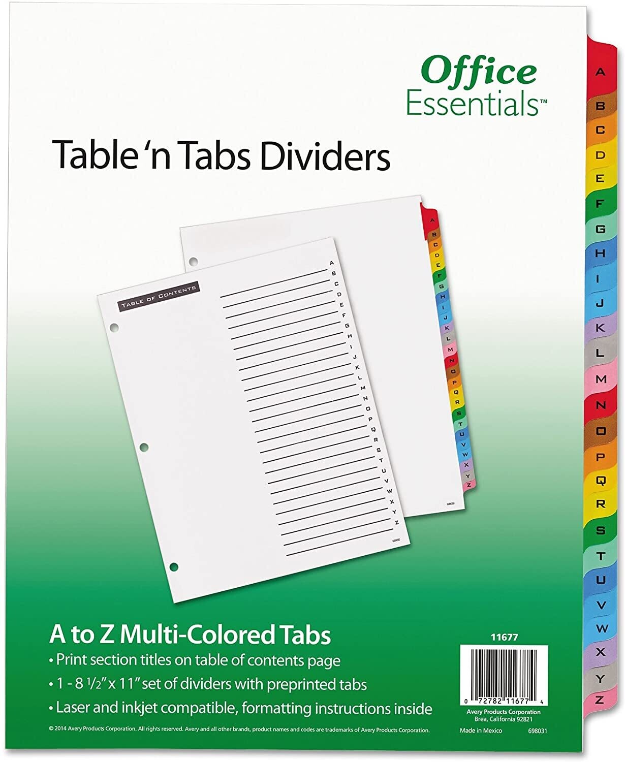 Dividers A-Z Color Tabs (11677)