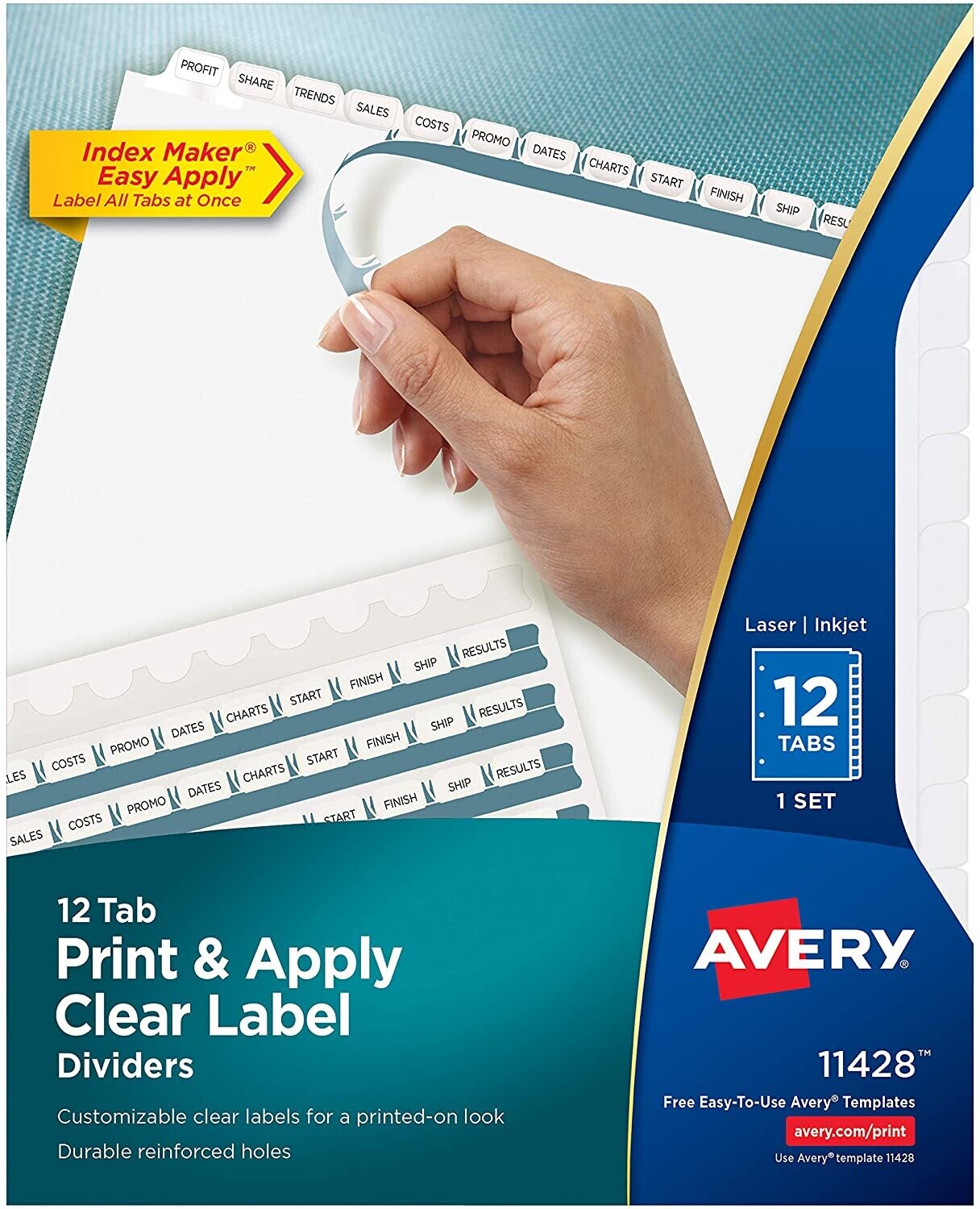 Dividers Index/1-12 Tabs (AVE 11428)
