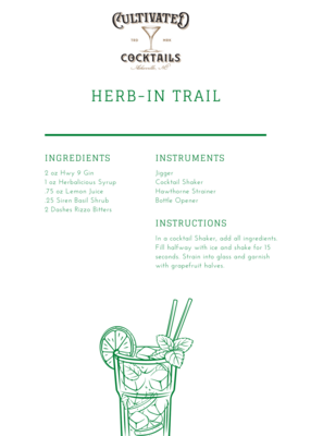 HWY 9 Gin Cocktail Kit: Herb-In-Trail HWY 9 Gin Cocktail Kit: Herb-In-Trail