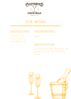HWY 9 Gin Cocktail Kit: Cultivated Gin-Mosa HWY 9 Gin Cocktail Kit: Cultivated Gin-Mosa