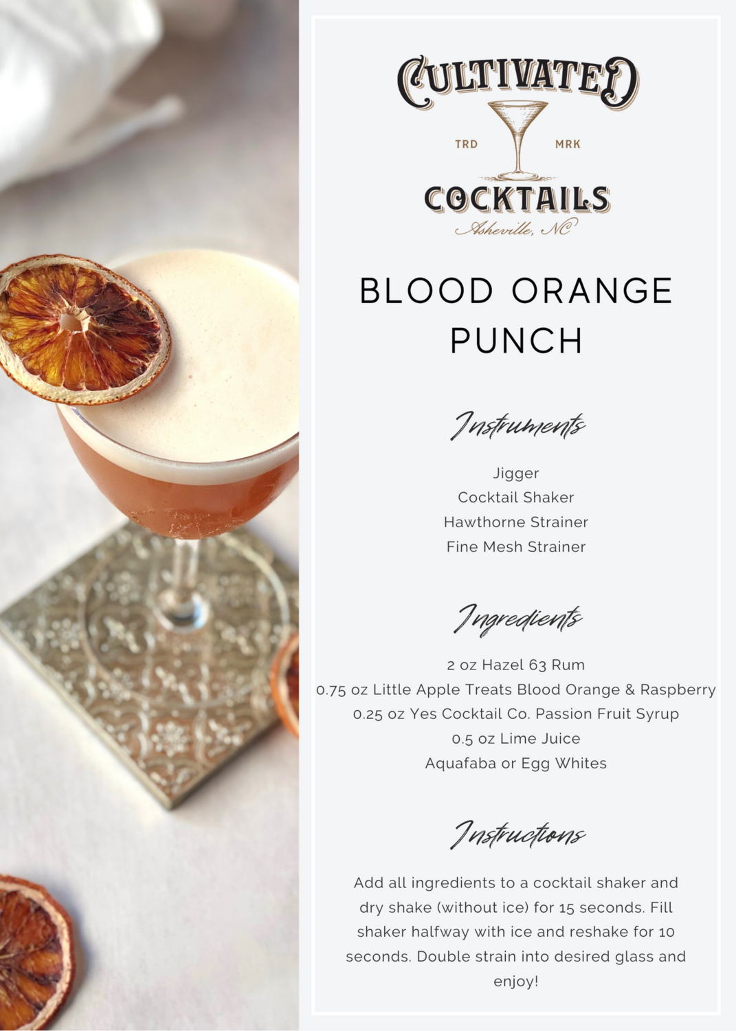 Hazel 63 Rum Cocktail Kit Blood Orange Punch Hazel 63 Rum Cocktail Kit Blood Orange Punch