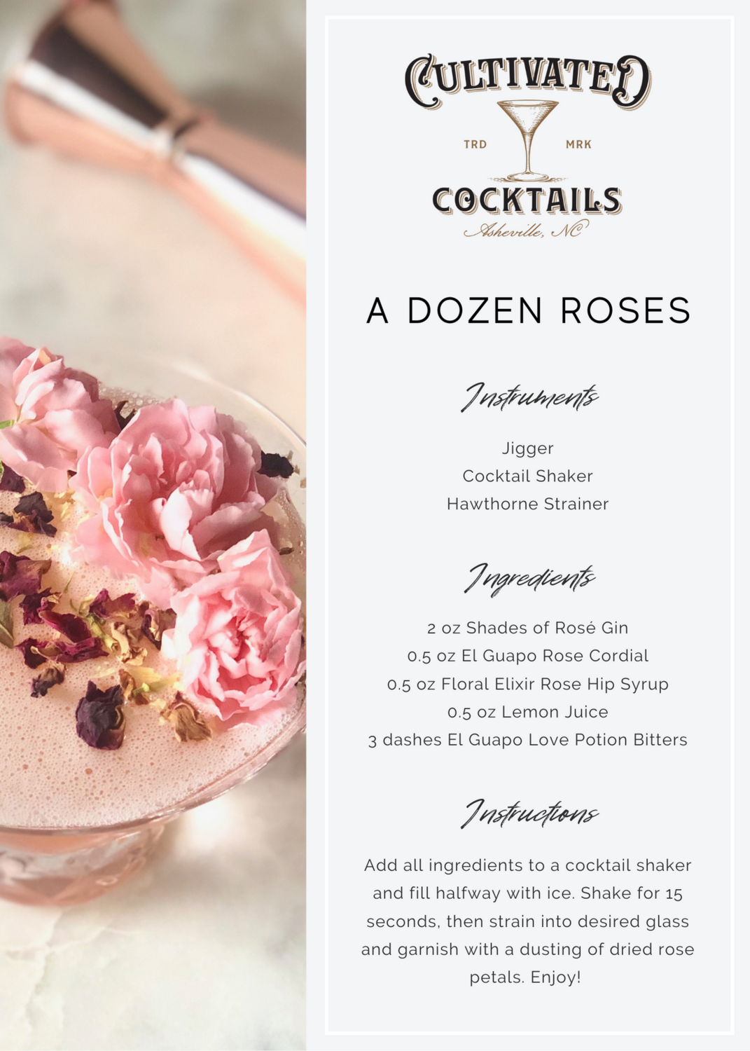Shades of Rosé Gin Cocktail Kit: Dozen Roses